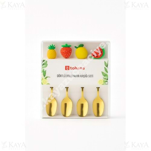 THN DONDURMA KAŞIĞI GOLD 4 LÜ MEYVE FİGÜRLÜ 1*12