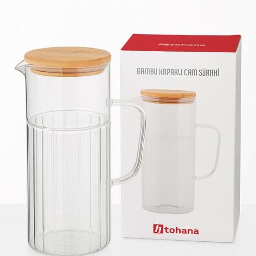 THN CAM SÜRAHİ BAMBU KAPAKLI 1,5 LT 1*12