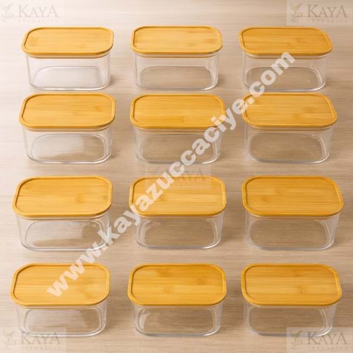 THN SAKLAMA KABI VE KAHVALTILIK BAMBU KAPAKLI DİKDÖRTGEN 1*12