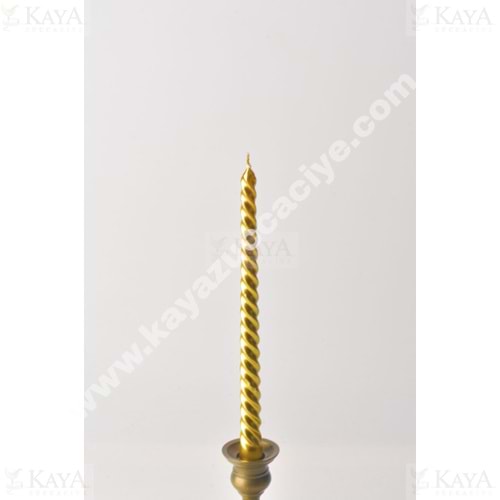 THN MUM ŞAMDAN DEKORATİF BURGULU GOLD MUM 1*36
