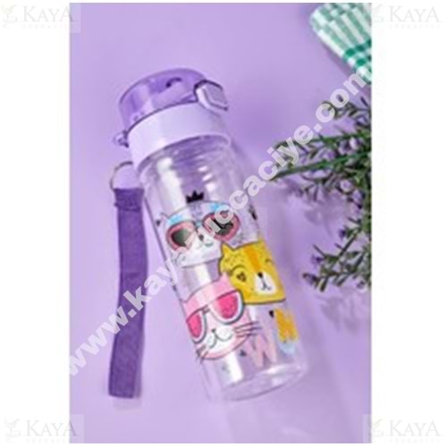 TUFFEX ÇOCUK KEDİLİ MONO PİPETLİ MATARA 500 ML 1*24