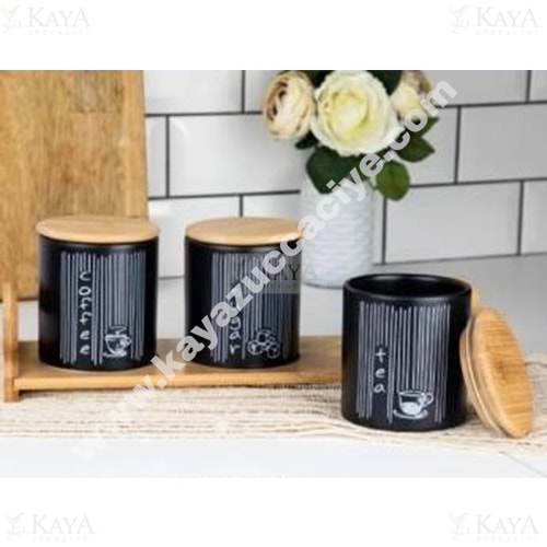 TUTKU AHŞAP STANDLI 3 LÜ BAHARATLIK 1*8