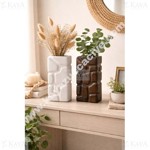 EGE SERAMİK VAZO DİKDÖRTGEN 1 NO 24 CM 1*12