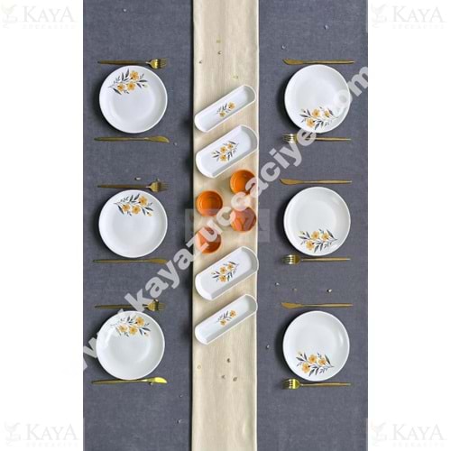 ALİNA HOME 14 PARÇA YUVARLAK YELLOW MODEL KAHVALTI SETİ 1*1
