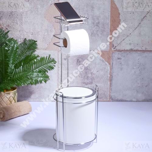 KSV OKYANUS YEDEKLİ WC KAĞITLIK YUV. BEYAZ ÇÖP KOVASI AKB-755B 1*6