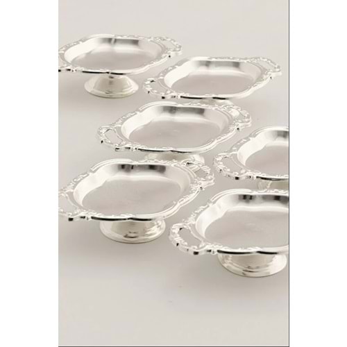 CNM PRES LOKUMLUK VİALLO MİNİMAL AYAKLI GÜMÜŞ OVAL SUNUMLUK 10x7 CM