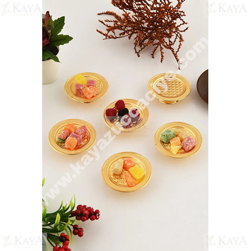 CNM PRES LOKUMLUK PERA YUVARLAK MAKARON 8x2,5 CM ALTIN DESENLİ